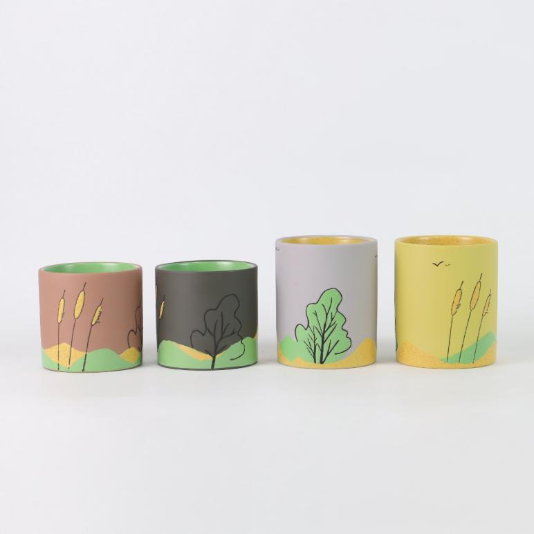 Porta-velas de cerâmica Four Seasons Mountain Wild: um recipiente de luz e sombra, segurando paisagens naturais em suas mãos