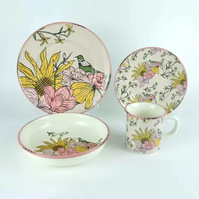 Conjunto de pratos de cerâmica com padrão de luxo para máquina de lavar louça
