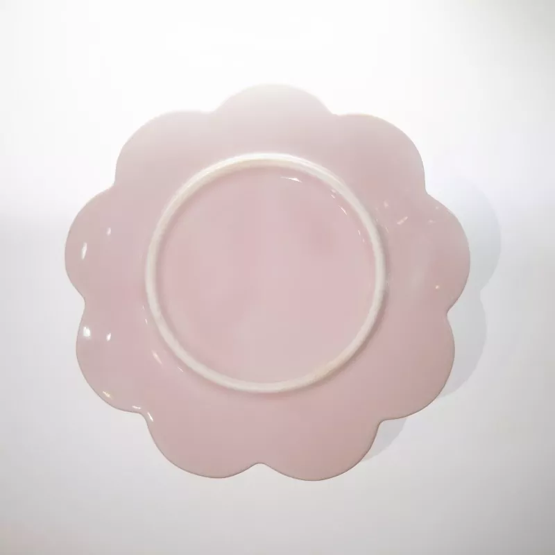 Decorative Pink Flower Ceramic Jewelry Tray