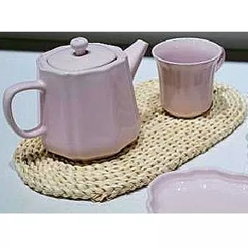 Conjunto de tigela de cerâmica rosa Macaron