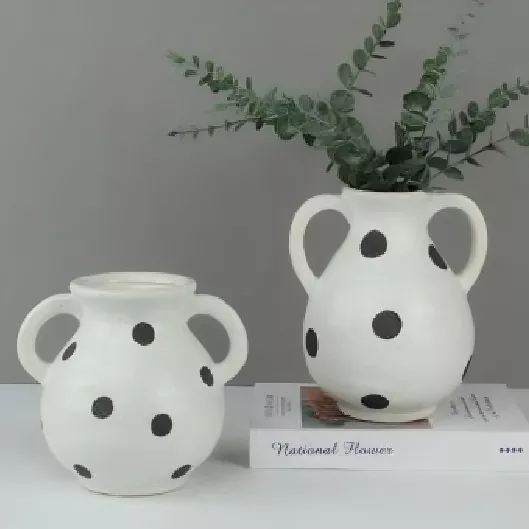 Vaso de Grés com Bolinhas